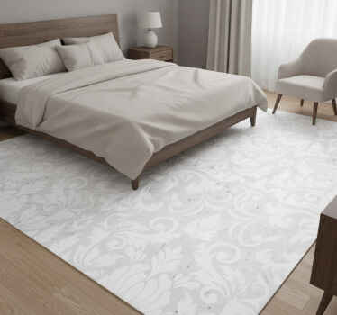 Tapis vinyle blanc élégance florale - TenStickers