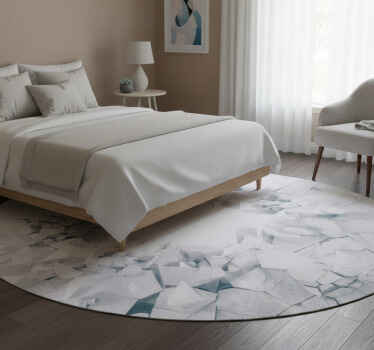 Tapis vinyle blanc formes géométriques éclatantes - TenStickers