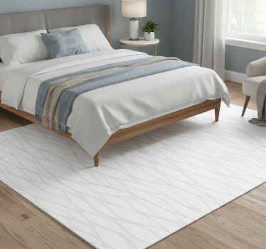 Tapis vinyle blanc à lignes ondulées - TenStickers