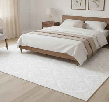 Tapis vinyle blanc damassé - TenStickers