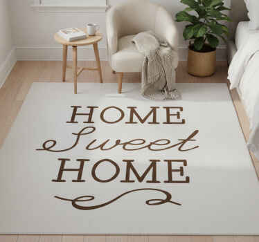 Tapis vinyle blanc citation accueillante et chaleureuse - TenStickers