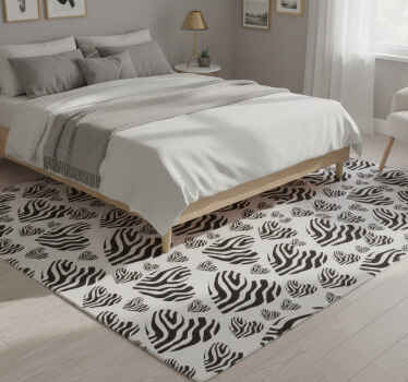 Tapis vinyle blanc motif cœur zèbre - TenStickers