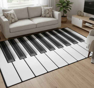 Tapis vinyle blanc touches de piano - TenStickers