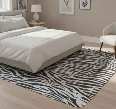 Tapis vinyle blanc motif zèbre - TenStickers