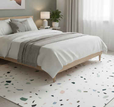 Tapis vinyle blanc terrazo - TenStickers