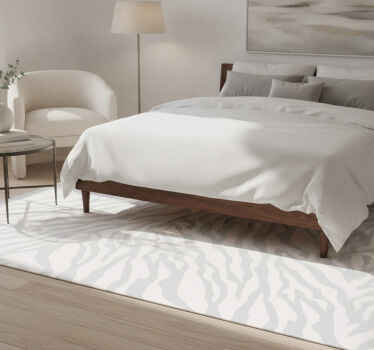 Tapis vinyle blanc motif zèbre gris clair - TenStickers