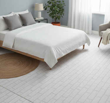 Tapis vinyle blanc motif brique blanche - TenStickers