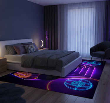 Vinyl teppich lila neon hexagonaler tunnelblick - TenStickers