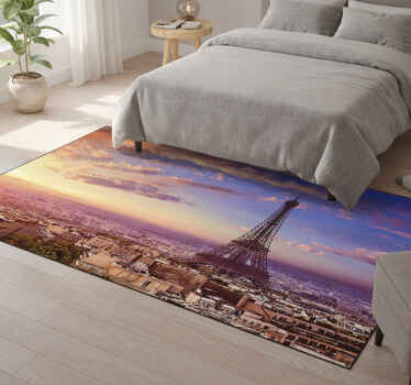 Vinyl teppich lila paris blick - TenStickers