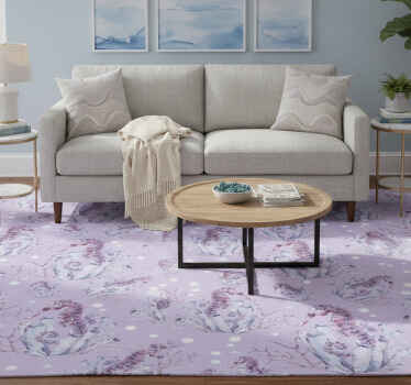 Vinyl teppich lila aquarell-seepferdchen - TenStickers
