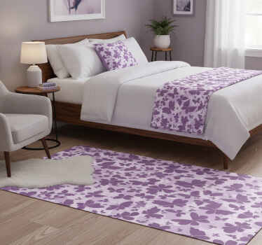 Vinyl teppich lila mit lila schmetterlingsmuster - TenStickers