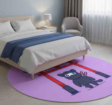Vinyl teppich lila mit ninja katze - TenStickers