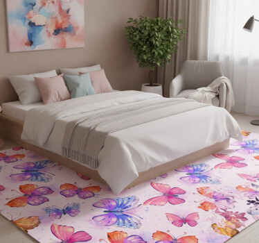 Vinyl teppich lila bunte aquarellmuster - TenStickers