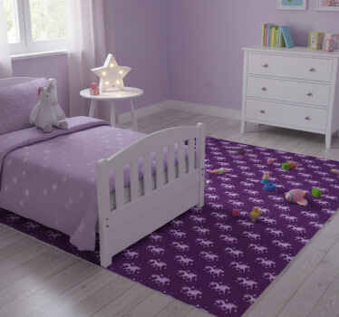 Vinyl teppich lila mit einfachen einhörnern und sternen - TenStickers
