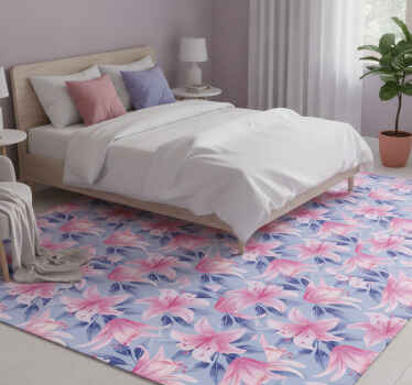 Vinyl teppich lila aquarell blumenillustration - TenStickers
