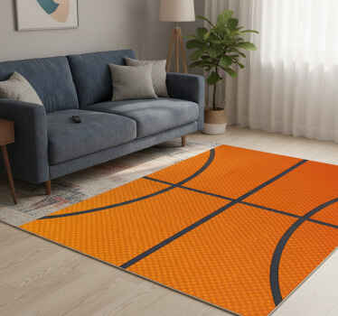 Orange vinyl tæppe til basketball - TenStickers
