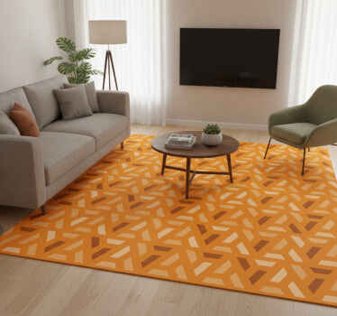 Orange vinyl tæppe i geometriske orange nuancer - TenStickers