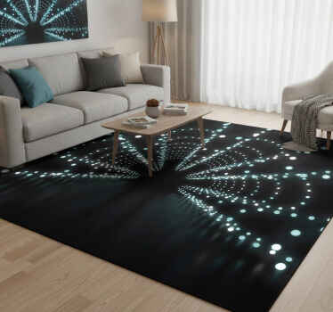 Alfombra vinílica negra estallido de luz abstracto - TenVinilo