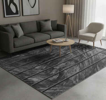 Alfombra vinílica negra tablones de madera - TenVinilo