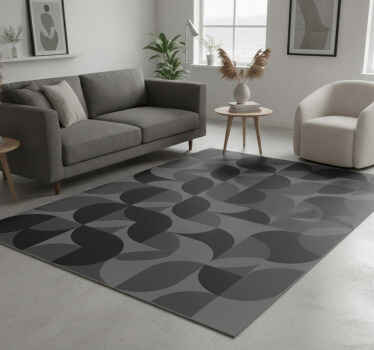 Vinyl teppich schwarz mit retro schwarzen formen - TenStickers
