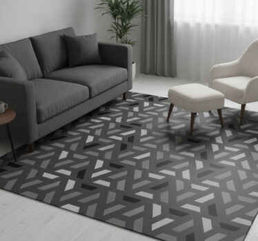 Vinyl teppich schwarz geometrische dreiecke schwarze töne - TenStickers
