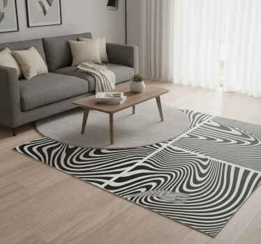 Vinyl teppich schwarz mit zebra 3d effekt - TenStickers