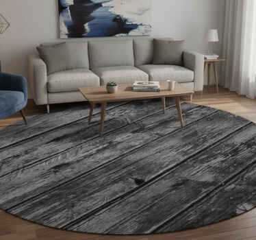Vinyl teppich schwarz mit grauem holzdesign - TenStickers