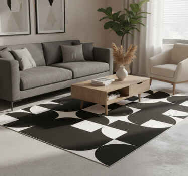 Vinyl teppich schwarz geometrisches kunstmuster - TenStickers