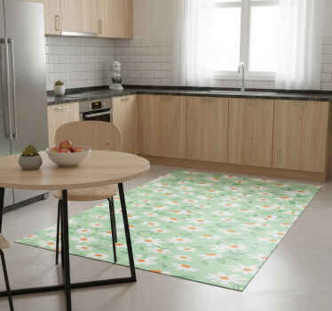 Vinyl teppich grün mit margeritenblumen - TenStickers