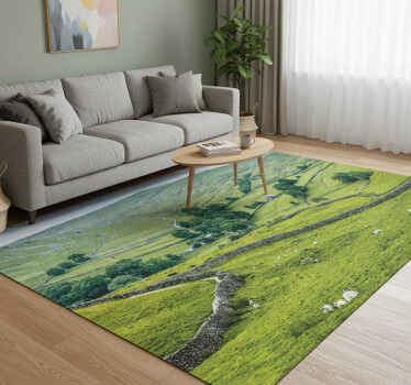 Green vinyl rug english countryside charm - TenStickers