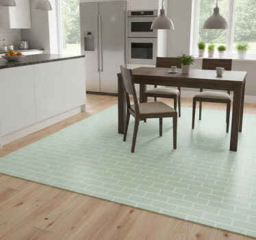 Green vinyl rug green bricks decal for kitchen - TenStickers