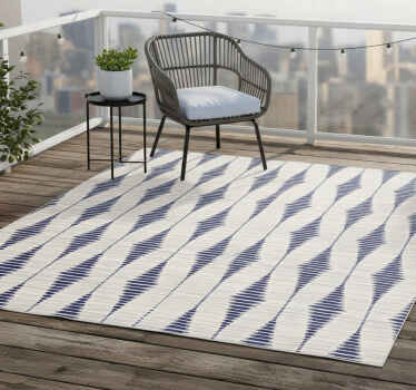 Buitenvinyltapijt marineblauw rabaul ikat - TenStickers