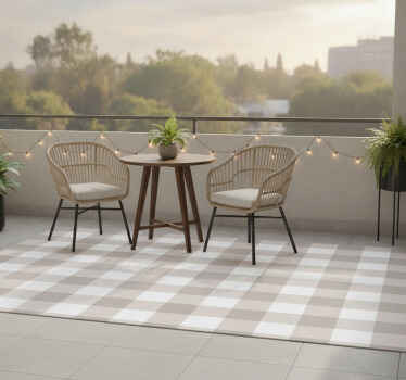 Buitenvinyltapijt beige en wit patroon - TenStickers