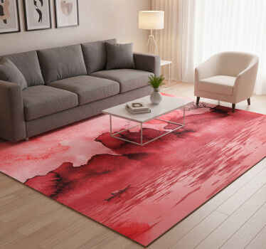 Vinyl teppich rot mit chinesischer tintenlandschaft - TenStickers