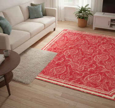 Vinyl teppich rot mit paisley-muster - TenStickers