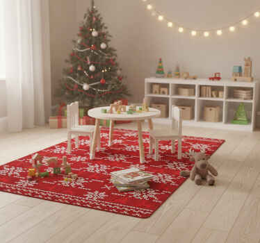 Vinyl teppich rot weihnachtsmuster - TenStickers