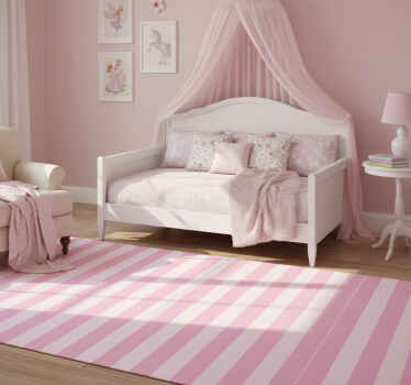 Tapis vinyle rose intérieur rayé - TenStickers