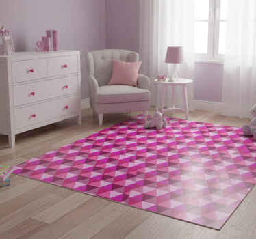 Tapis vinyle rose géométrique fuchsia - TenStickers