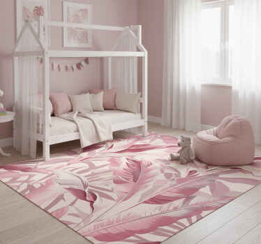 Tapis vinyle rose forêt tropicale - TenStickers