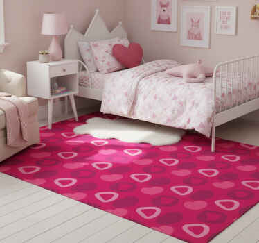Tapis vinyle rose cœurs fuchsia - TenStickers