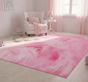 Tapis vinyle rose coups de pinceau rose foncé - TenStickers