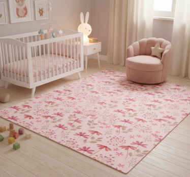 Tapis vinyle rose fleurs petites - TenStickers