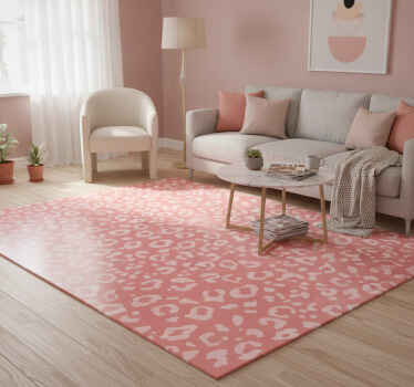 Tapis vinyle rose motif léopard - TenStickers