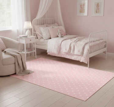 Tapis vinyle rose à pois pastel doux - TenStickers