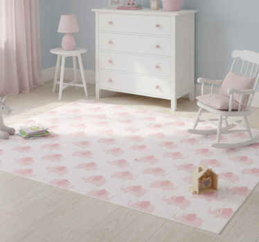 Tapis vinyle rose éléphants roses - TenStickers
