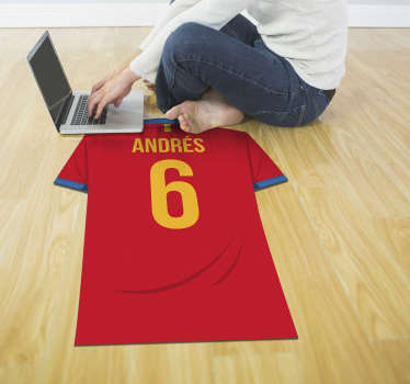 Alfombra vinílica juvenil selección española camiseta nombre - TenVinilo