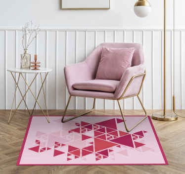Geometric Pink Intersecting Triangles geometric rug - TenStickers