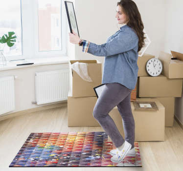 Soyut üçgen mozaik geometrik pvc halı - TenStickers