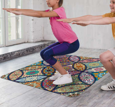 Mandaly plnobarevný vinyl koberec - TenStickers