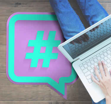 Alfombra vinílica moderna hashtag fluor - TenVinilo